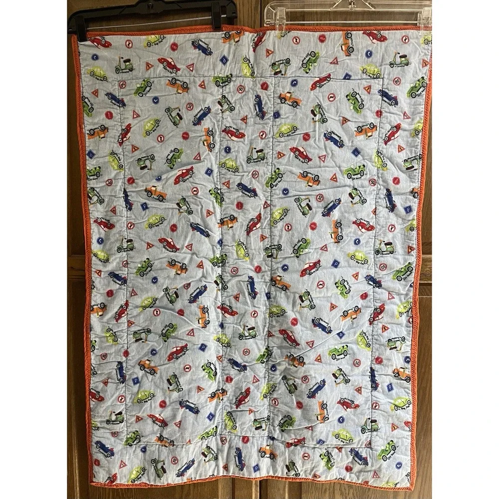 Baby Blanket Chicago Bears Cars Trucks‎ Crib Quilt Handmade 28 x 38